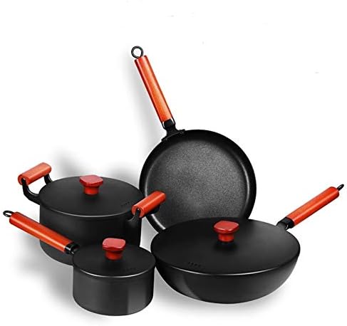Solid Cookware Set Soup Pot Frying Pan Cooking Pot Set Kitchen Induction Cooker Casserole Milk Pot Saucepan Outdoor Camping