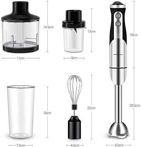 Immersion Blender 800W 2-Speed 5-in-1 Stick Hand Blender with 500ml Food Grinder 600ml Container Egg Whisk for Puree Infant Food Smoothies Sauces and Soups