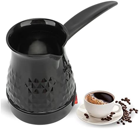 Diydeg Turkish Coffee Maker 600ml Stainless Steel Electric Turkish Coffee Pot with Removable Anti Scald Handle Arabic Greek Coffee Maker Machine Even Heating for Turkish Coffee