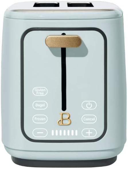 Beauti 2 Slices Toaster with Touch Activated Display 900 W Bagel/Frozen/Reheat Presets Wide Slots Easy Cleaning (Hydrangea Blue)