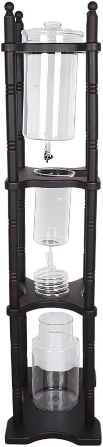 Cold Drip Coffee Maker Cold Brew Machine Glass Slow Drip Technology Ice Drip Coffee Pot w/Adjustable Walve Handmade Glass Cold Brew Maker for Home Office Drip Coffee Maker