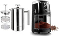 Secura French Press Coffee Maker 304 Grade Stainless Steel Coffee Press with 2 Extra Screens 17oz (0.5 Litre) Electric Burr Coffee Grinder Mill 17 Fine to Coarse Grind Size Settings12 cups