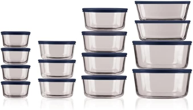 Kitchen Organizer Clear Glass Storage 30 Piece Set Lids Food Storage Containers Kitchen Organizer
