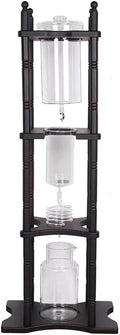 Cold Brew Maker Tower Iced Coffee Maker Cold Brew Coffee Maker 2500ml Vertical Japanese Style Glass Container and Wood Stand 25 Cups With Slow Drip Technology For Home Office Drip Coffee Maker