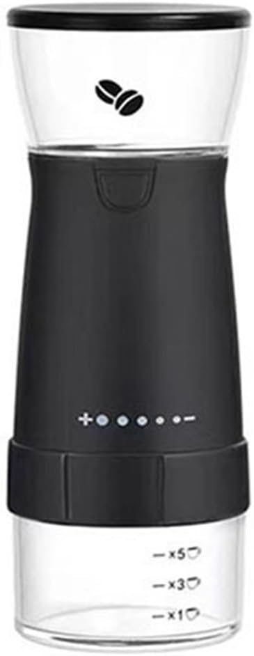 Portable Coffee Machine Electric Coffee Grinder USB Rechargeable Household Stainless Steel Manual Coffee Grinder Coffee Bean Grinderfor Outdoor Travel Picnic(Black)