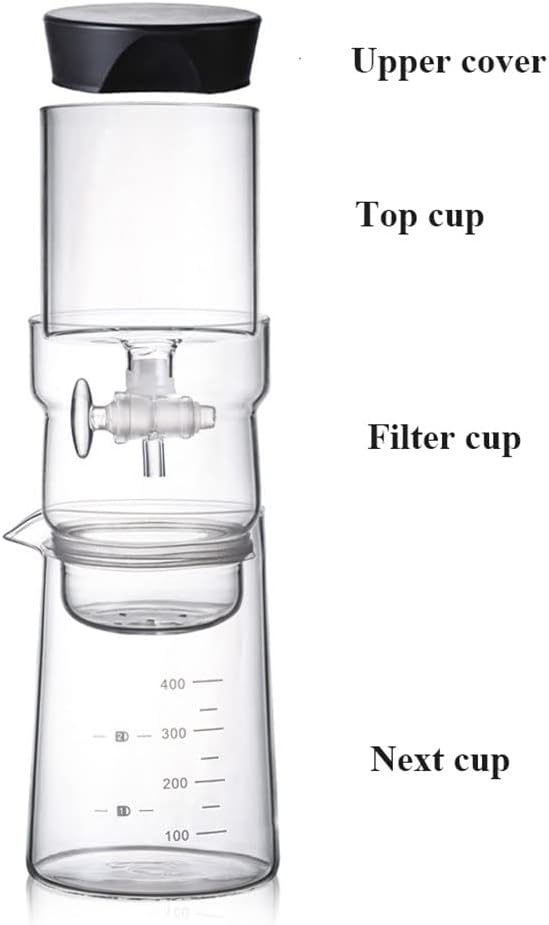 Ice Drip Coffee Maker Glass Cold Brew Coffee Machine Cold Brew Dripper Coffee Maker with Filter for Home Office 400ml Cold Brew Pots