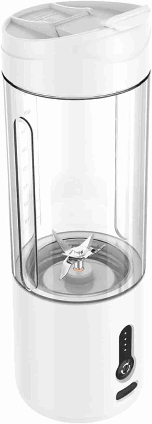 Drfeify Portable Electric Juicer 22000rpm Wireless Design Blender Cup 530ml Capacity with 6 Blades for Travel Camping Outdoor Sports Long Endurance 150W Power USB Rechargeable (White)