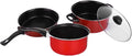 3Pcs Kitchen Nonstick Cookware Sets Pots and Pans Cooking Set with Saucepans Frying Pans Oven Pot with Lids for Soup Pasta Stockpot