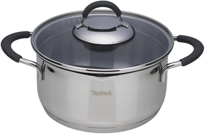 8 Piece Steel Pot Set Grey With Glass Lid Gas Stove Induction Cooker Kitchen Cookware Set