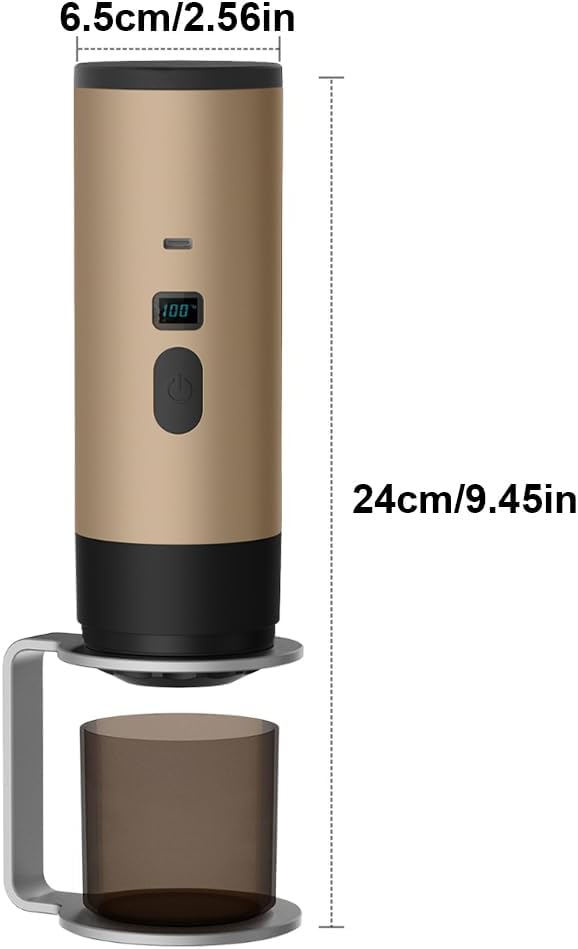 Portable Coffee Maker Espresso Machine Travel Espresso Maker USB-C ChargingHeating Pump Press Coffee Maker Electric Capsule Coffee Machine for RVCar Hiking Camping Office
