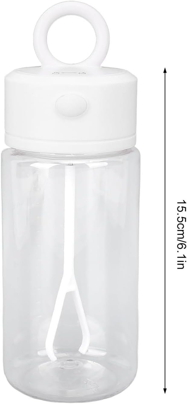 Electric Shaker Bottle 300ml Auto Mixing Cup with Built-in Stirrer Portable Battery-Operated Drink Mixer for Protein &amp Smoothies (White)(White)