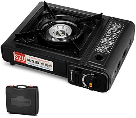 Outdoor Portable Cassette Gas Stove Windproof Camping Hiking Induction Cooker(Black) Cookware Set Cookware Picnic Boiler Cookware (Color : Black)