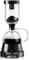 JITEM Cafetera Syphon Vacuum Coffee Maker Glass Electric Siphon Pot Knob Operation 360° Base Keep Warm 500W 400ML Manual Preparation Mode for Coffee or Tea