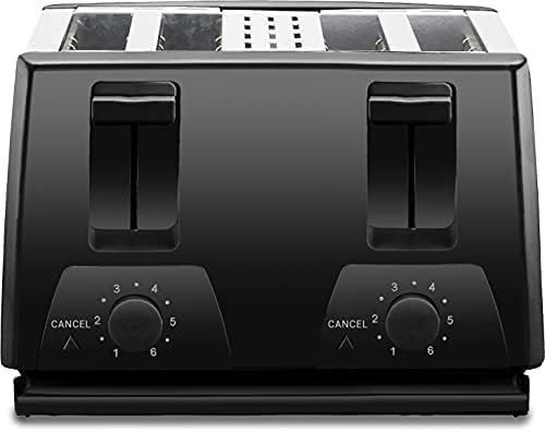 EUROSTAR ET740B 4-Slice Stainless Steel Toaster Black