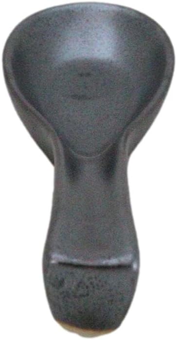 Ebros Gift Iron Black Clay Underglaze Technique Tetsu Kesho Porcelain Dinnerware Kitchen Set Asian Japanese Restaurant Supply (Pack of 6 Asian Soup Spoons With Hook)
