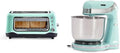 Dash Clear View Toaster: Extra Wide Slot Toaster with Stainless Steel Accents + See Through Window - Defrost - Aqua &amp Stand Mixer (Electric Everyday): 6 Speed with Dough Hooks &amp Mixer Beaters