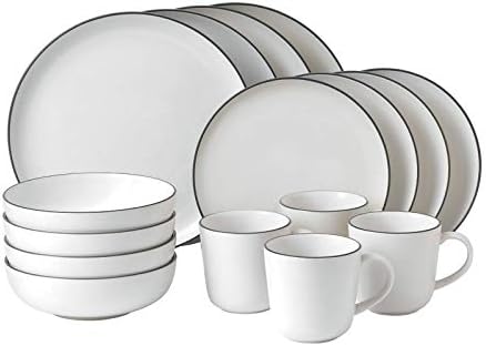 Misc Bread Street 16-Piece White Dinnerware Set Solid Casual Farmhouse Round Stoneware 16 Piece