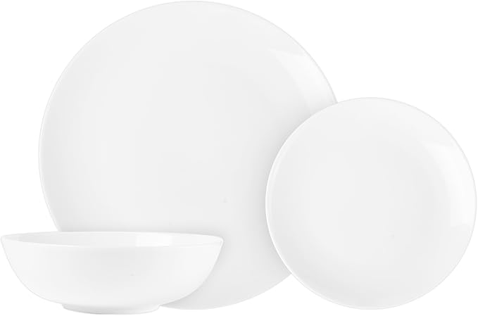 Premium Ceramic Dinnerware Sets. Plates and Bowls Sets. Dish Set. Dishes Set for 4. Platos De Cocina Dishwasher Safe White