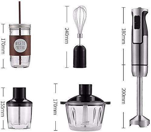 Immersion Hand Blender 2-Speed Stick Blender with Food Grinder BPA-Free ContainerMilk FrotherEgg WhiskPuree Infant Food Smoothies Sauces and Soups