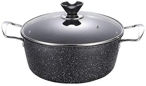 Medical Stone Cookware Set Induction Safe Frying Pan Saucepan Non-Stick Glass Lid Heat-Resistant