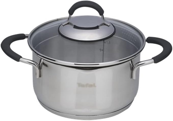 8 Piece Steel Pot Set Grey With Glass Lid Gas Stove Induction Cooker Kitchen Cookware Set