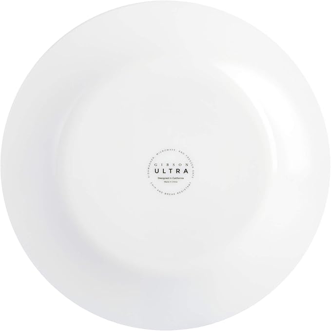 Gibson Ultra White Shadow 36 Piece Dinnerware Combo Set Service for 6