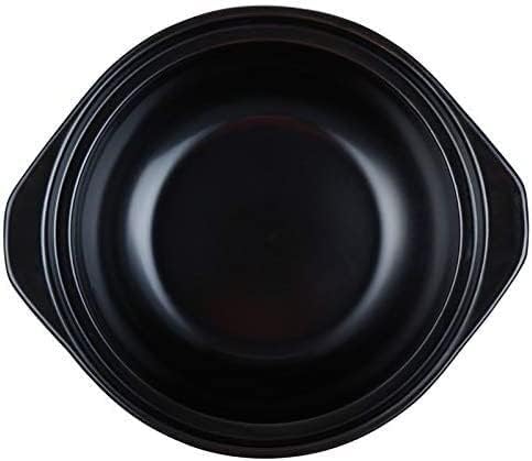 Black Enameled Claypot Rice Ceramic Casserole Cooking Pot Pot Rice Ceramique