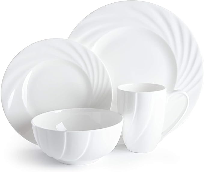 Porcelain Combination SetsPorcelain Kitchen Dinnerware Set Ceramic Tableware China dinnerware Set 16pcs Round Plates Dinnerware Sets Dinner Plates Plates an