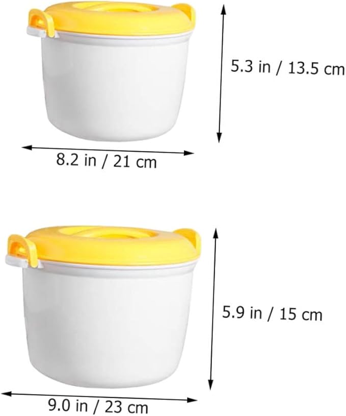 Luxshiny 2pcs Microwave Rice Cooker Steamer Set Portable Food Container for Rice and Vegetables High-temperature Resistant Plastic for Home Use Easy to Clean and Multi-functional