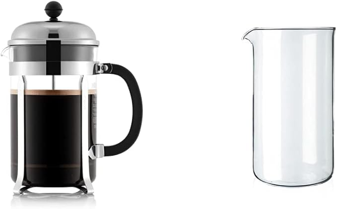 Bodum Chambord French Press Coffee Maker (51 Ounce 1.5 Liter) 1508-10 Spare Carafe for French Press (34 Ounce)