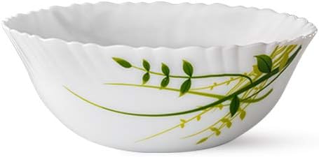 Larah by Borosil Herbs Opalware Leaf Dinner Set 21-Pieces White