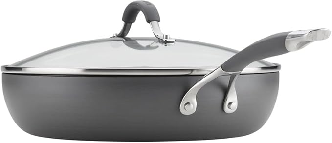 Circulon Radiance Deep Hard Anodized Nonstick Frying Pan /Skillet with Lid - 12 Inch Gray