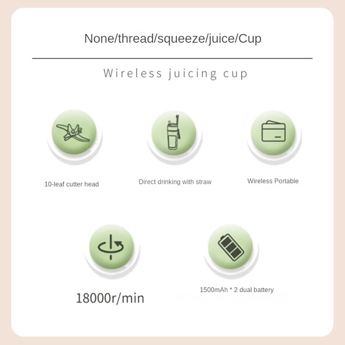 500ML Portable Blender Electric Juicers Fruit Mixers USB Rechargeable Smoothie Mini Blender Personal Juicer 10 Cutter Easy Install Easy to Use