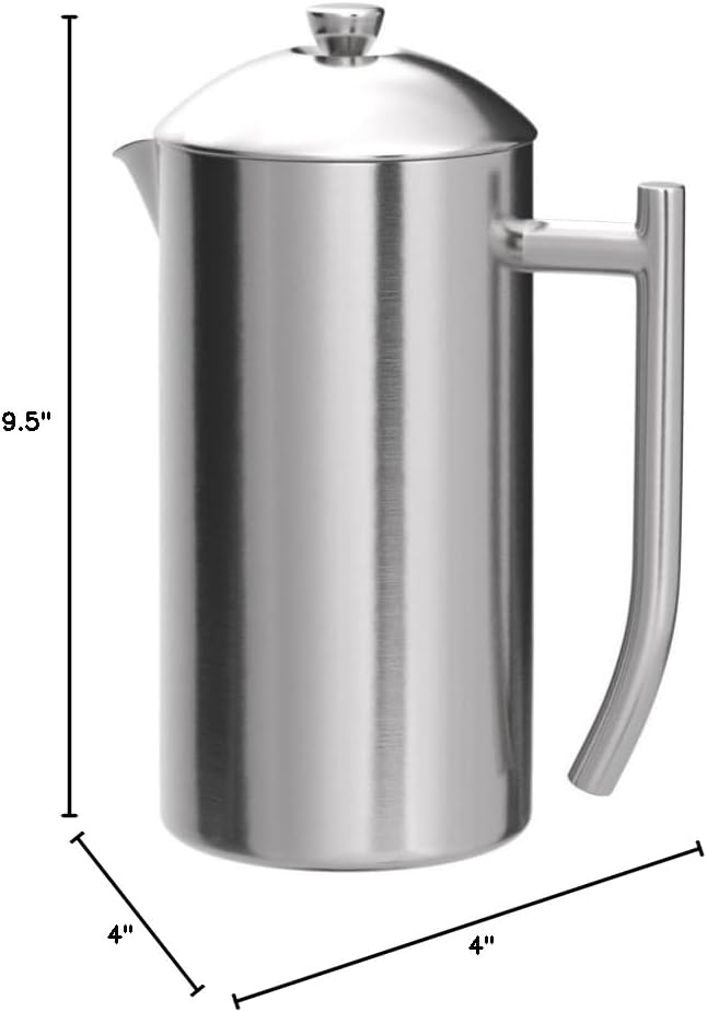 Frieling USA Double-Walled Stainless-Steel French Press Coffee Maker in Frustration Free Packaging Brushed 36 Ounces