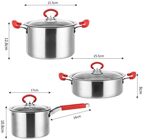 Pot Sets 3-Piece Stainless Steel Cookware Set
