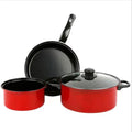 Cooking Pot Frying Pan3 Piece Nonstick Cookware Set Includes Milk Pot Stock Pot Frying Pan With 1 Glass Lid (A) vision