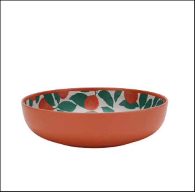Bamboo Melamine Dinnerware Set 12-Piece – Orange &amp Green