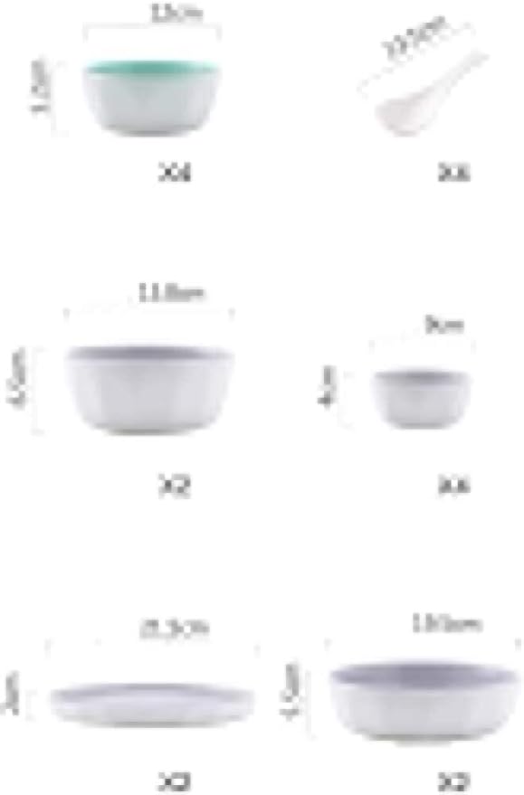 Ceramics Dinner Set Kitchen and Dining Service Fine Porcelain Kitchen Dinnerware Set Dinner Salad Appitizer Dessert Plate Bowls Plates and Bowls Set for Picnic RV Use Creativity Villa Table Decor