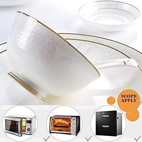 Dinnerware Set Dinner Party Tableware Service Set 48-Piece Dinnerware Set for 10 White Premium Bone China Vintage Gold Pattern Dinner Set Premium Bone China Porcelain Din