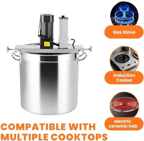 Electric Food Mixer Pot Stirrer - Adjustable Speed Blender for Jam Sauce Hot Pot Soup &amp Porridge - 4 Blades Mixing Machine for Chili &amp Beverage