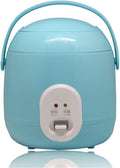 SilteD Electric Cute Rice Cooker with 2 Layers Heating 1.2L Mini Rice Cooker and Steamer Multifunction 2-3 Person Kitchen CookerPink (Blue)