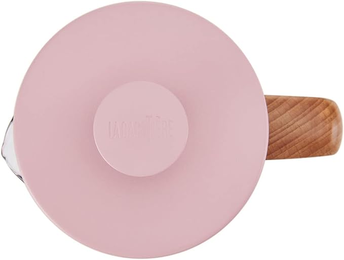 La Cafetière Pisa Cafetière 8-Cup/1L Heat-Resistant Borosilicate Glass and Stainless Steel with Easy-Grip Plunger Large French Press Coffee Maker for Loose Tea and Ground Coffee Pink