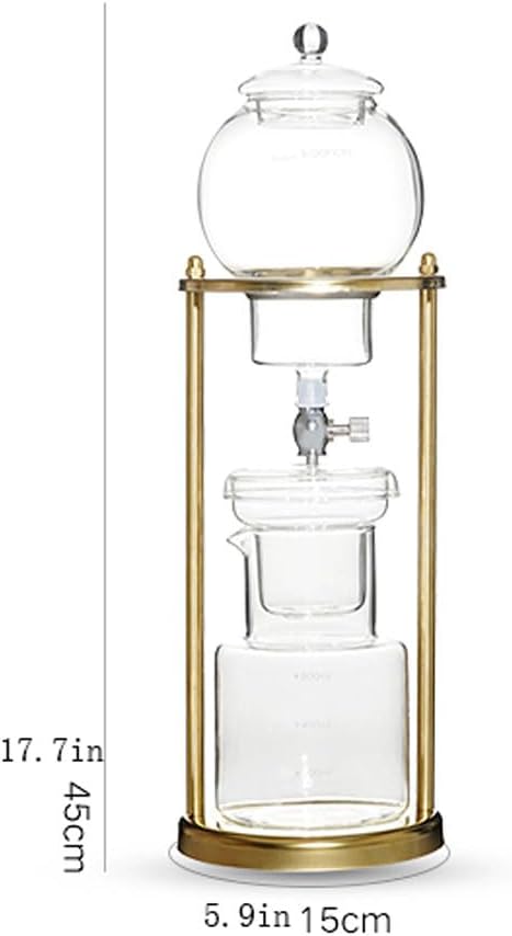 Drip Cold Brew Coffee Maker Set for Home Restaurant Office 20.2oz Manual Drip Coffee Brewer Carafe with Adjustable Water Flow Fits Most Coffee Pots