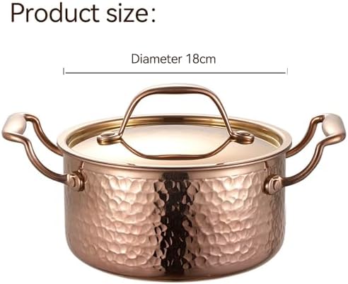 Premium Handmade Copper Cooking Pot - Thick Hammered Pure Copper Cookware Elegant &amp Durable Kitchen Essential Perfect Size for Cooking Enthusiasts &amp Chefs