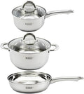 JSEIAJB Stainless Steel Pots And Pans Set With Pan Cookware Set With Lid Frying Pan 5 Piece Kitchen Cookware Set