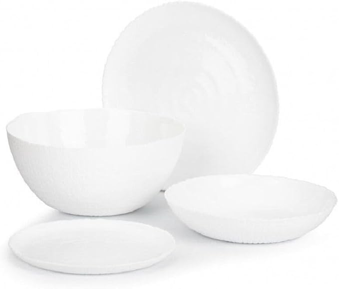 Ammonite Glass Dinnerware Set of 19 Dishwasher safe Microwave safe