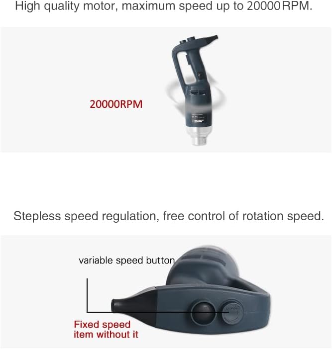 Commercial 500W Hand Blender Variable Speed - Electric Stick Blender with 500mm