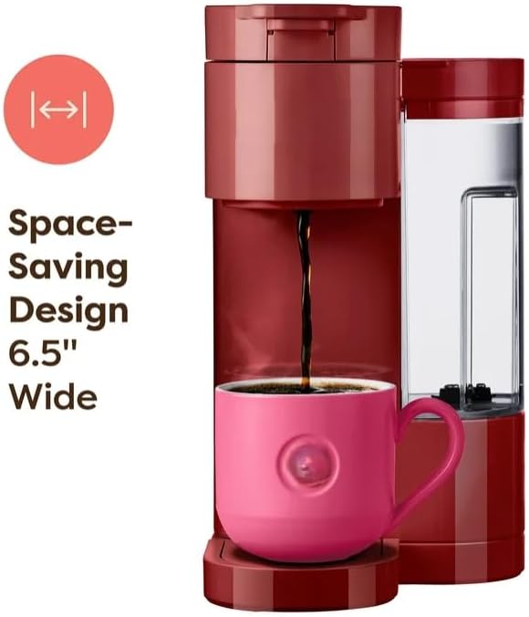 KeurigK K Express Essentials Single Serve K Cup Pod Coffee Maker 3 cup sizes (6 8 and 10oz) Fast Fresh Brew 30oz Removable Water Reservoir (Red)