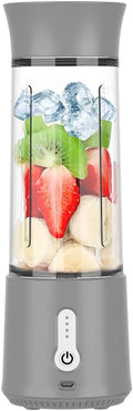 Portable Blender for Shakes and Smoothies USB Rechargeable Personal Mini Blender with a 500ML Strong Stainless-Steel Blades and Powerful Motor For Travel Camping Gym (Grey)