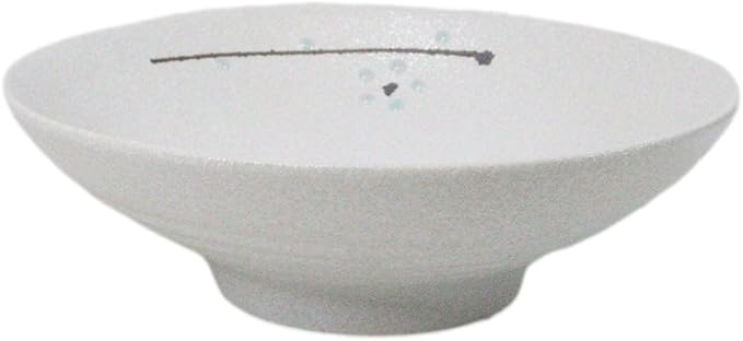 Ebros Gift Modern Yukino Hana Snow Flowers Ceramic Dinnerware Serveware Kitchenware Set Oriental Asian Restaurant Supply (Pack Of 4 Large Ramen Soup Dinner Bowl 36oz)